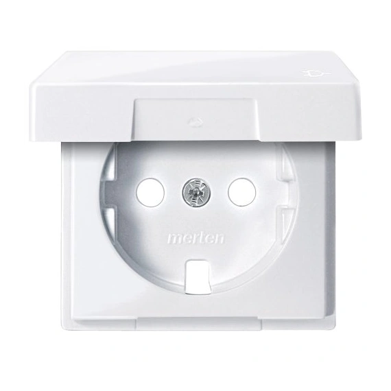 Накладка розетки із з/к та кришкою Merten SM MTN2341-0325 активний білий