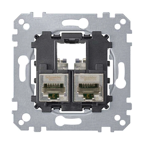Механізм комп'ютерної розетки 2xRJ45 кат. 6е, STP Merten MTN4576-0022