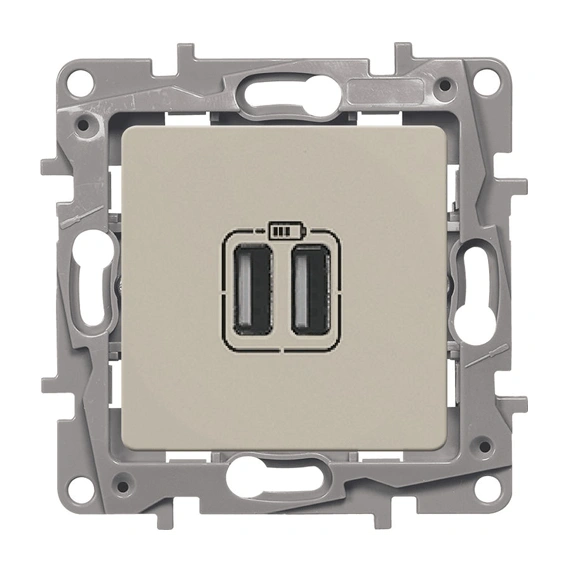 Розетка двойная USB, 240/5В, 2400МА, Legrand Etika (слоновая кость)