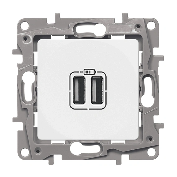 Розетка підвійна USB, 240/5В, 2400МА, Legrand Etika (білий)