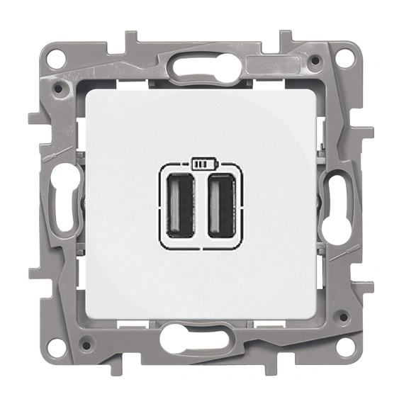 Розетка двойная USB, 240/5В, 2400МА, Legrand Etika (белый)