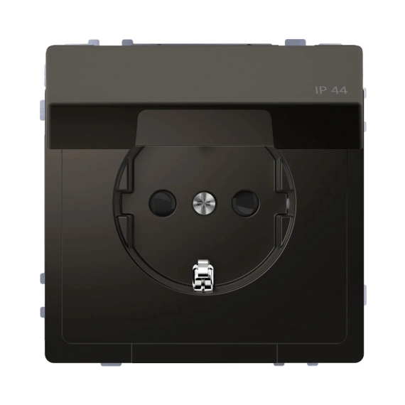 Розетка с крышкой D-Life IP44 «Антрацит»