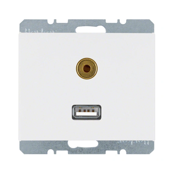 Розетка USB/3.5мм аудіо, полярна білизна, «K.1» 3315397009