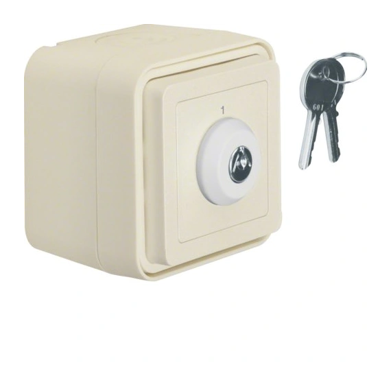 Выключатель замочный IP55, полярно белый, 10АX/250В W.1