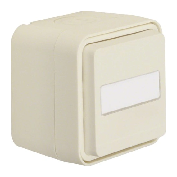 Розетка із з/к, поле д/напису, IP55, полярно білий, 16А/250В W.1