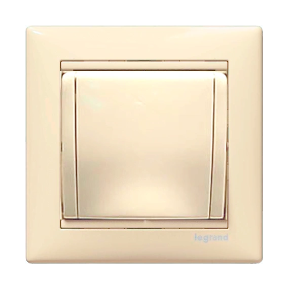 Розетка с заземляющим контактом и крышкой IP21 Legrand Valena 774322, цвет слоновая кость