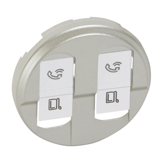Накладка комп'ютерної розетки 2хRJ45 Legrand Celiane 68552 титан