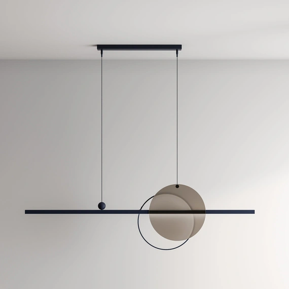 Підвісний світильник Mid glass 1500-Black-RAL 9005