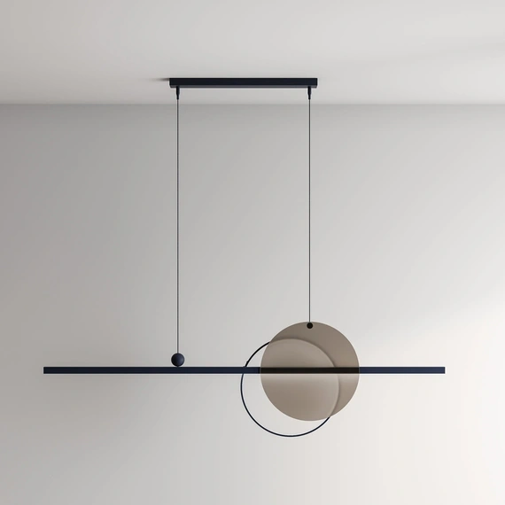 Підвісний світильник Mid glass 1200-Black-RAL 9005
