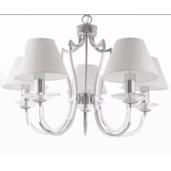 Люстра CosmoLight RIGA P05762CH-WH з абажуром