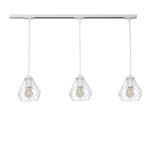 Трековий світильник на три плафони підвісний Track-3 Bevel TP165-1000-3 White Atmolight