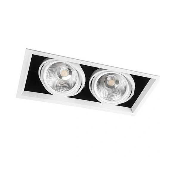 Карданний світильник Feron AL212 2x LED 30W біла рамка 29780