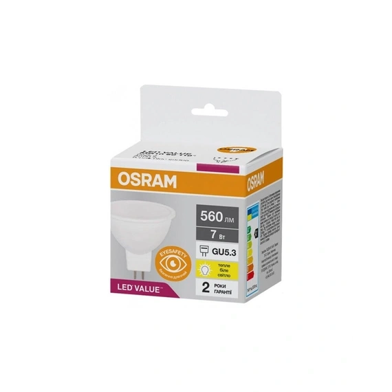 Лампа Osram 4058075689299 LED GU5.3 MR16 60 7W/830 3000K 560Lm 230V