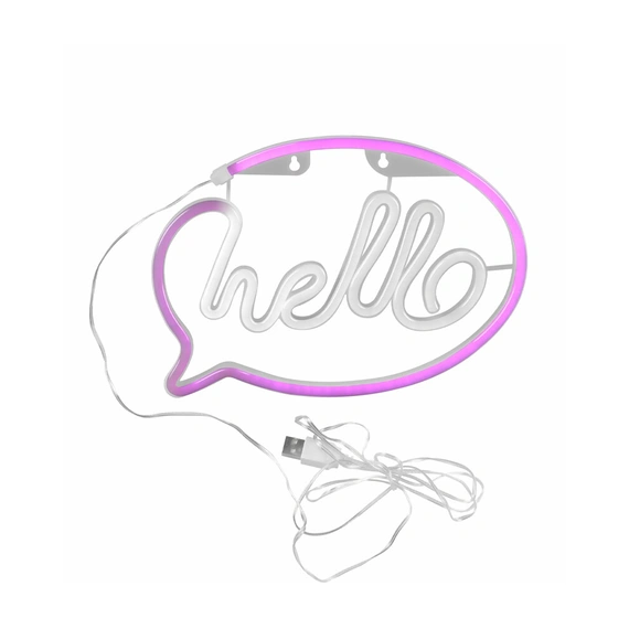 Світильник Goldlux 327147 Neon Hello Led 1x3W USB 5V DC 1A IP20 Wh