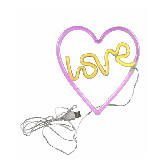 Світильник Goldlux 327154 Neon Love Heart Led 1x3W USB 5V DC 1A IP20 Wh
