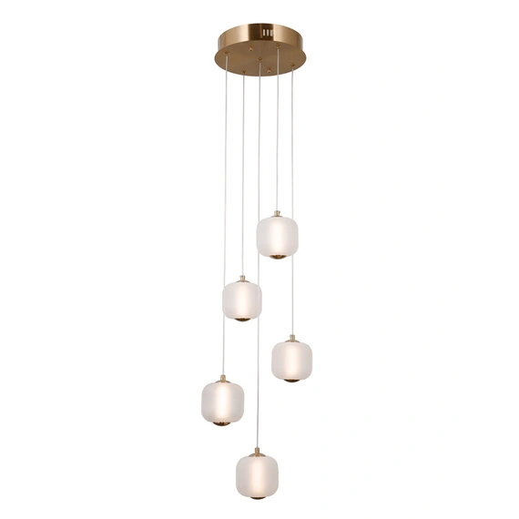 Люстра Italux PND-34362-5-HBR-OPAL Ganti Led 5x12W 3000K 1300Lm IP20 Gold