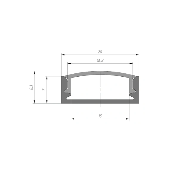 LED-профіль накладний ЛП20, 2 метра