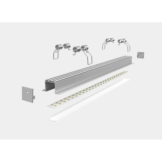LED-профіль MLG врізний LT46251 з розсіювачем, 2 метра