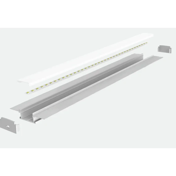 LED-профіль ALUMLED врізний LP6214 з розсіювачем, 2 метри