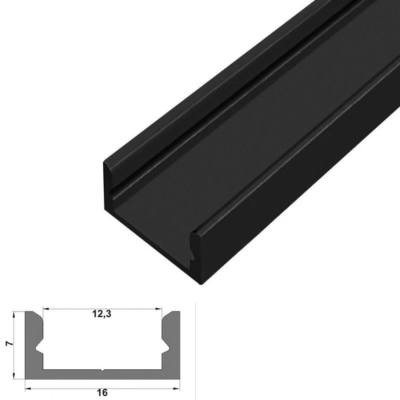 LED-профіль ЛП7е анодований, 2 метра (ЛП7еЧ_1)
