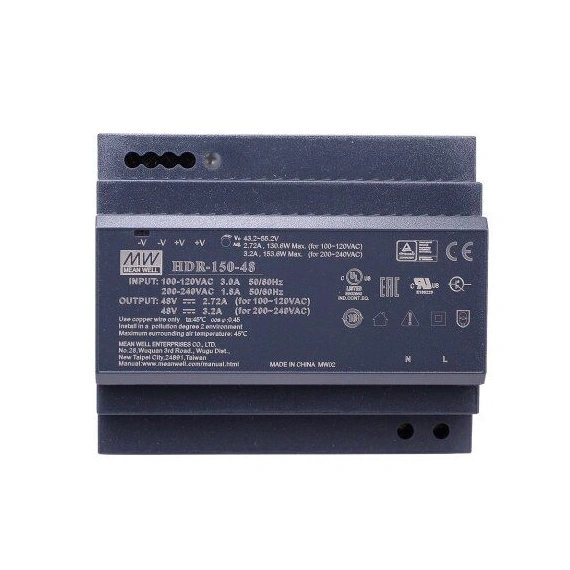 Блок живлення Mean Well на DIN-рейку 153.6W DC48V (HDR-150-48)