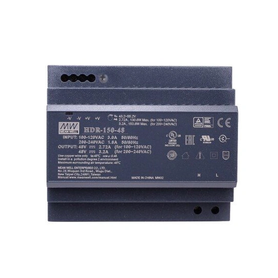 Блок живлення Mean Well на DIN-рейку 153.6W DC48V (HDR-150-48)