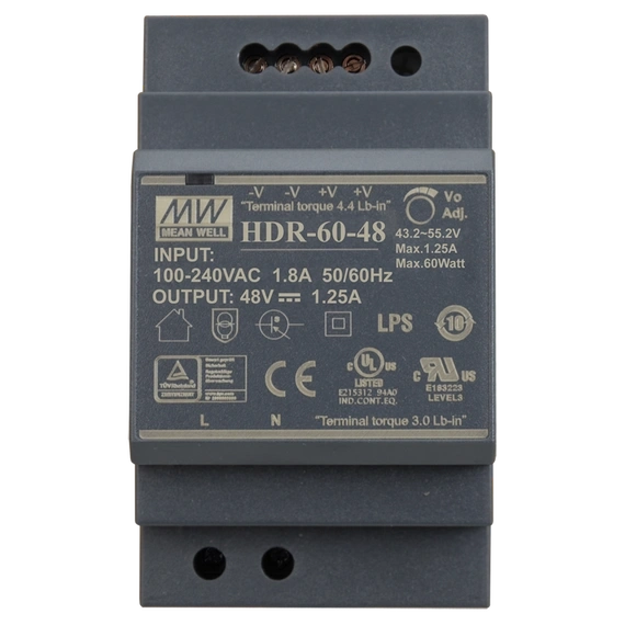 Блок живлення Mean Well на DIN-рейку 60W DC48V (HDR-60-48)