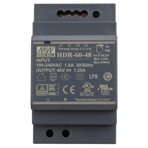 Блок живлення Mean Well на DIN-рейку 60W DC48V (HDR-60-48)