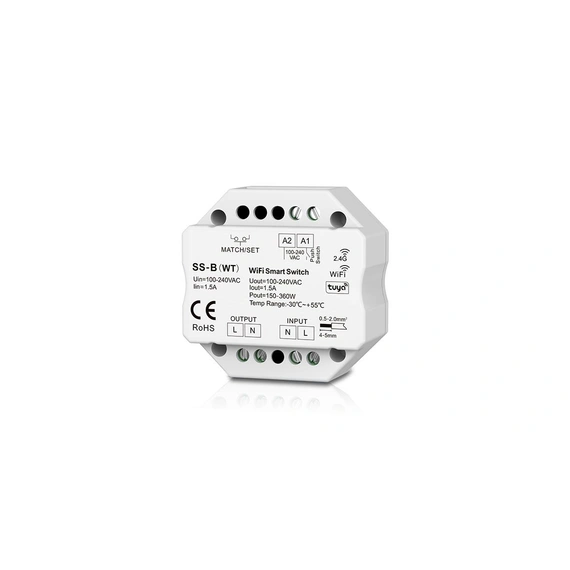 Релейний модуль вимикач DEYA WIFI+RF 15A*1CH 100-240VAC (SS-B(WT))
