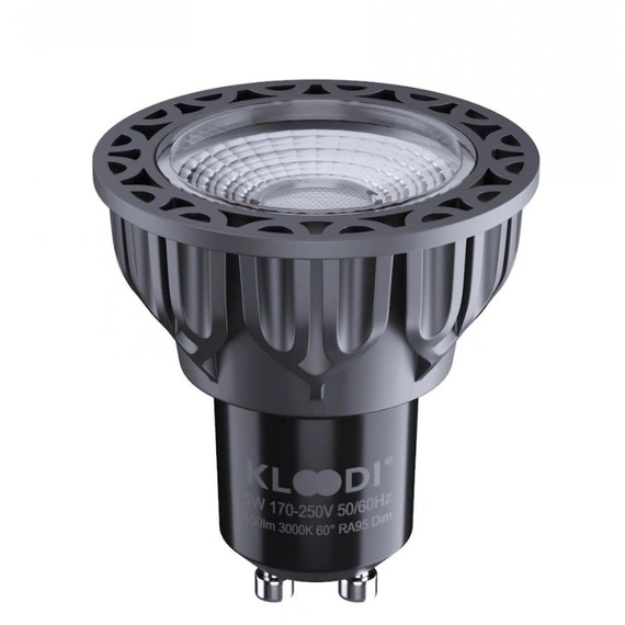Лампа LED GU10 5WCOB 3000К 450Lm DIM KLOODI KDGU10-QL 5WCOB 3K 60D BK DIM