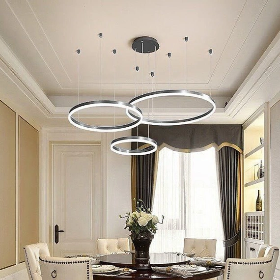Підвісні Nestlight 240419-100003223 40 см + 50 см + 60 см / 120W / Срібний, Варіація: 40 см + 50 см + 60 см / 120W / Срібний