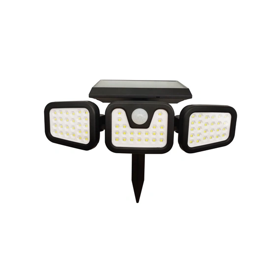 Вуличний світильник на сонячній батареї Goldlux 323125 Trio LED 3x0,6W 6000K 600Lm IP44 чорний