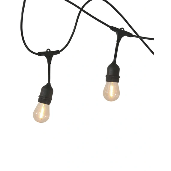 Гірлянда на сонячній батареї Goldlux 328656 Party LED 10 2700K IP44 чорна з лампочками