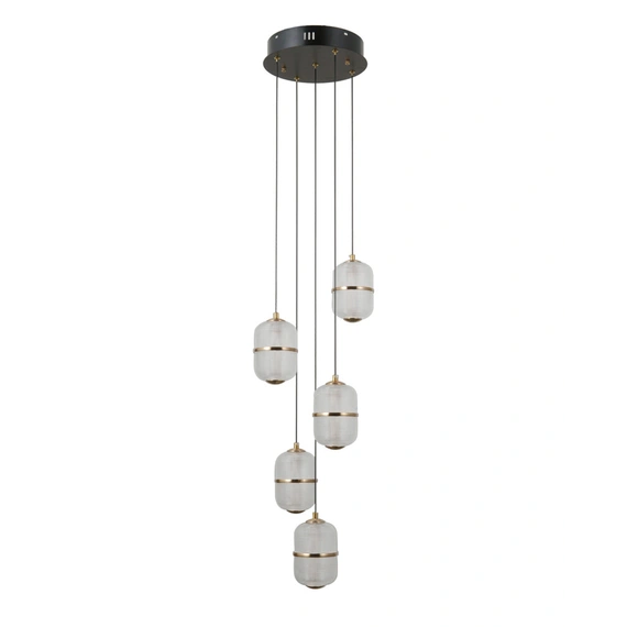 Підвісний світильник, люстра Italux PND-34375-5-BK Alani LED 5x28W 3000K 2184Lm IP20 чорний