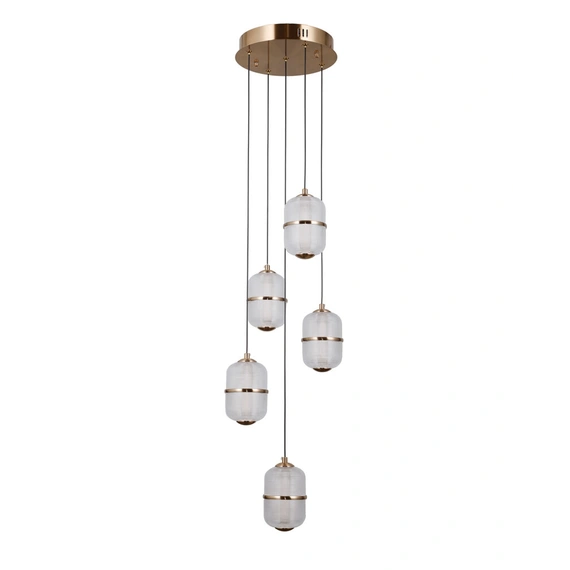 Підвісний світильник, люстра Italux PND-34375-5-HBR Alani LED 5x28W 3000K 2184Lm IP20 золотий