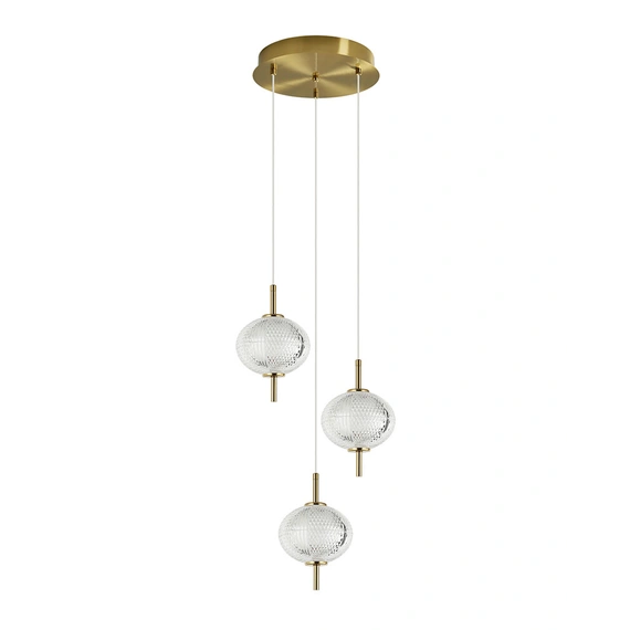 Підвісний світильник, люстра Italux PND-81418-3-BK-GD Corado LED 3x12W 3000K 1084Lm IP20 золотий