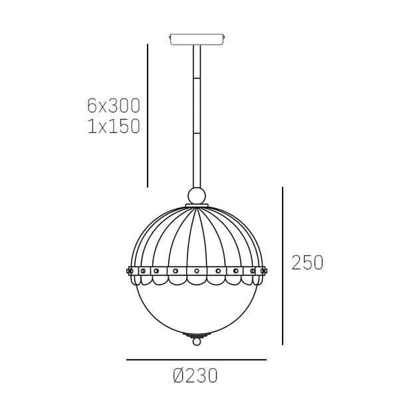 Люстра CosmoLight PRALINES P01220BR, зображення 3