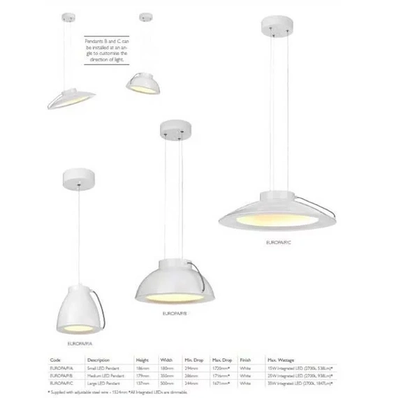 Підвісний світильник Elstead EUROPA/P/B LED, зображення 4