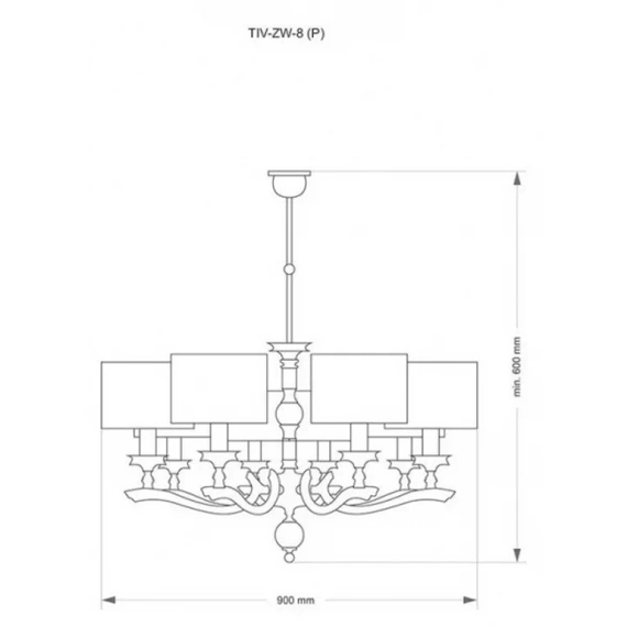 Люстра Kutek TIVOLI TIV-ZW-8(P), зображення 2