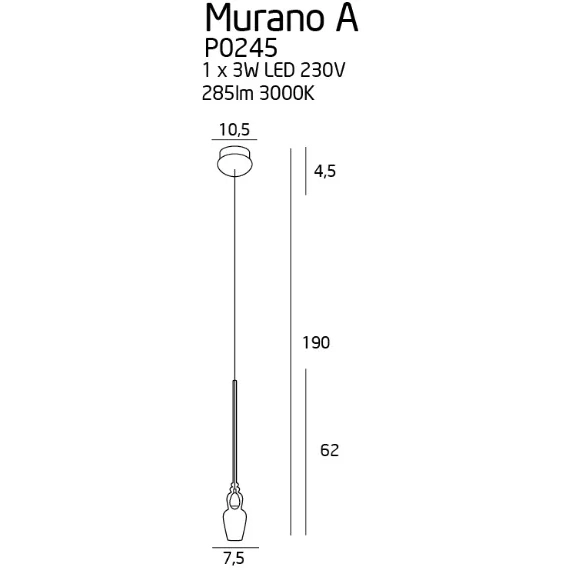 Люстра Maxlight MURANO A P0245, зображення 2