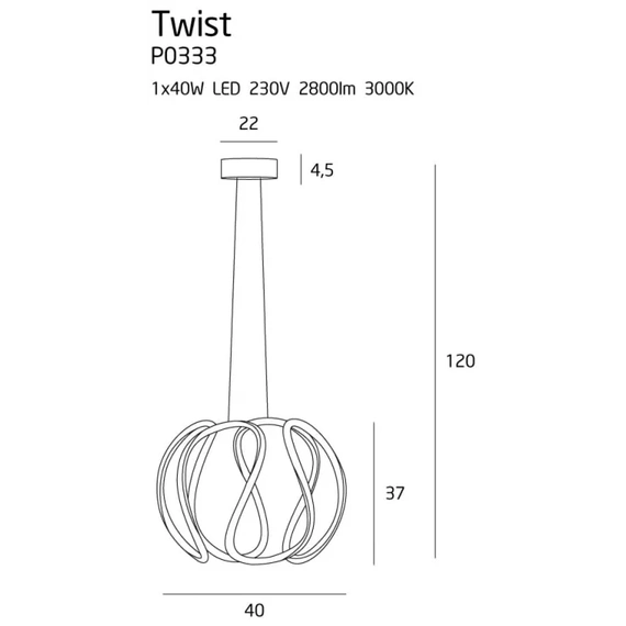 Люстра Maxlight TWIST P0333, изображение 4