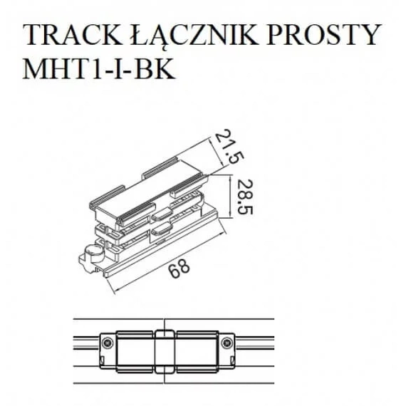 Внутренний коннектор MAXlight MAX ŁĄCZNIK WEWNĘTRZNY MHT1-I-BK, изображение 2