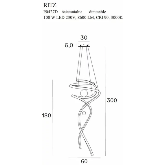Люстра MAXlight RITZ P0427D, зображення 5