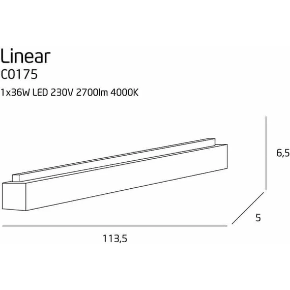 Світлодіодний лінійний світильник MAXlight LINEAR C0175D, зображення 2