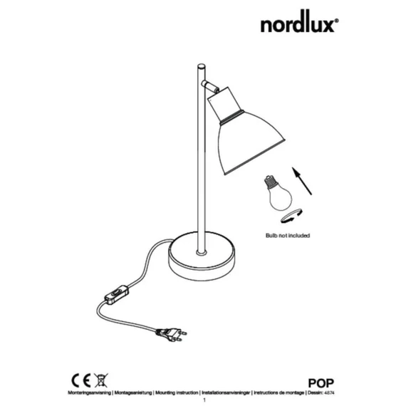 Настольная лампа Nordlux POP ROUGH 48745001, изображение 2