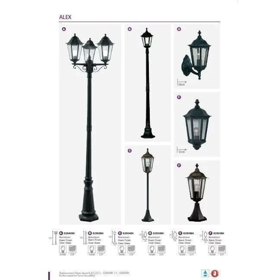 Настенный уличный светильник Searchlight ALEX 82505BK, изображение 2