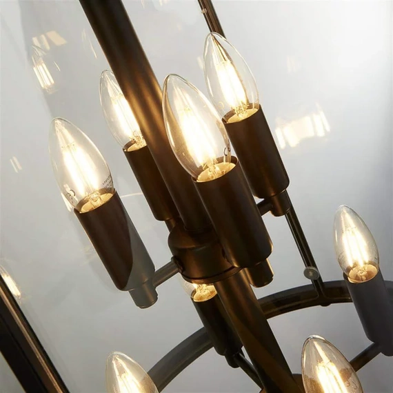 Люстра Searchlight LANTERN GRANDE 3068-8BK, зображення 4