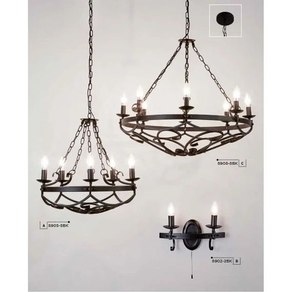 Люстра Searchlight CARTWHEEL 8905-5BK, зображення 2