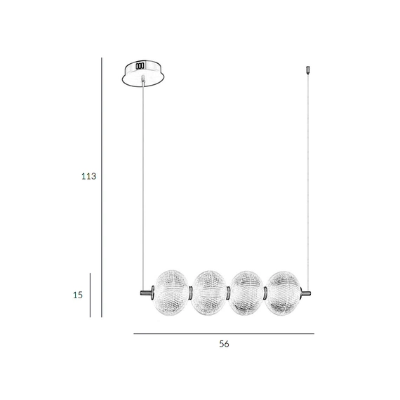 Підвісний світильник Italux PND-29038-4-GD Lazie Led 4x19W 3000K 1400Lm IP20 Gold, зображення 2
