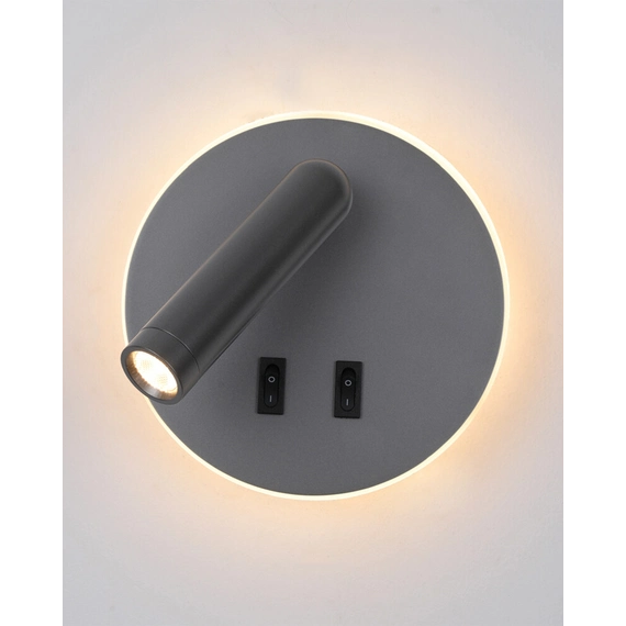 Бра, настінний світильник Italux WL-53742-1-GR Furla LED 1x8W 3000K 516Lm IP20 сірий, зображення 3